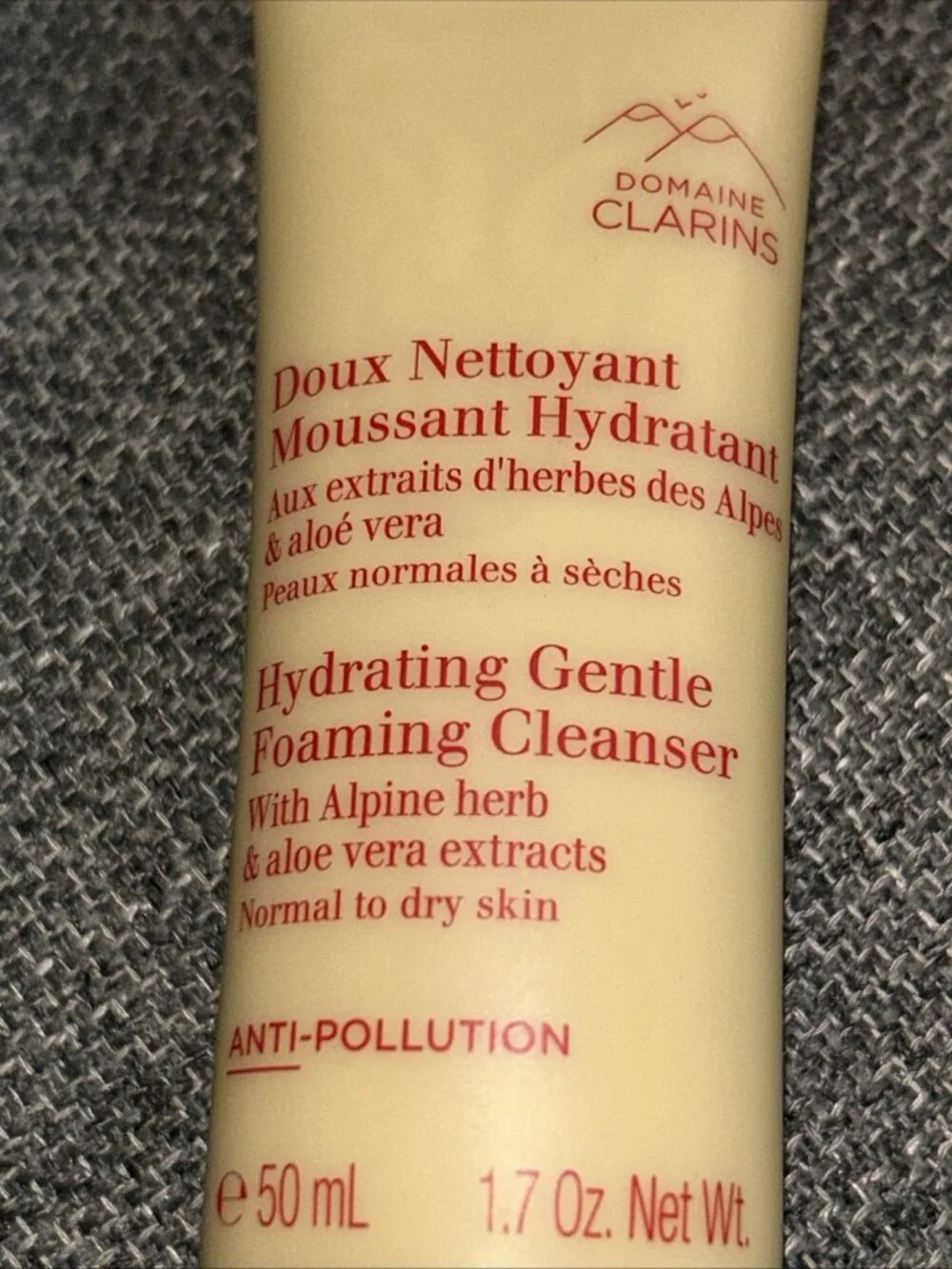 Clarins Paris Hydrating Gentle Foaming Cleanser 1.7 Oz New With Alpine Herb &